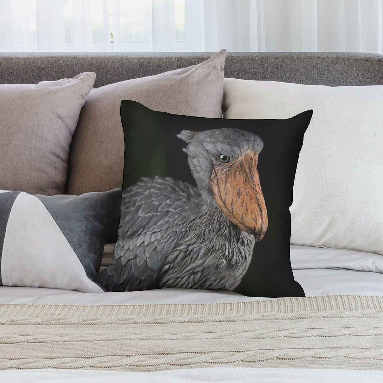 Amazon.co.jp: クッションカバー ハシビロコウ 鳥 枕カバー 2枚セット